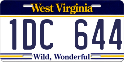 WV license plate 1DC644
