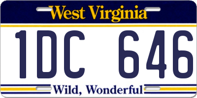 WV license plate 1DC646