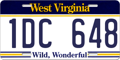 WV license plate 1DC648