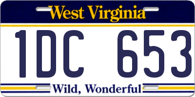 WV license plate 1DC653