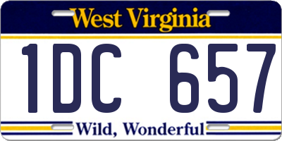 WV license plate 1DC657