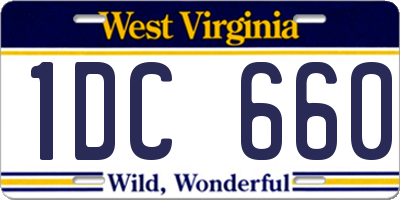 WV license plate 1DC660