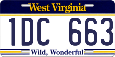 WV license plate 1DC663