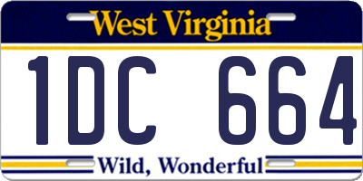 WV license plate 1DC664