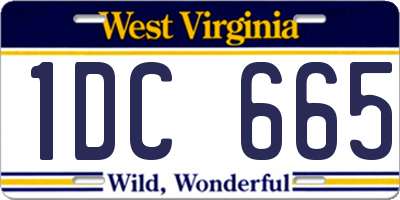 WV license plate 1DC665