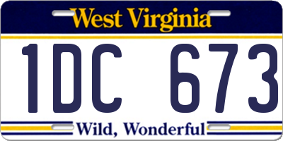 WV license plate 1DC673