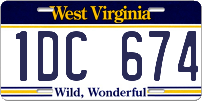 WV license plate 1DC674