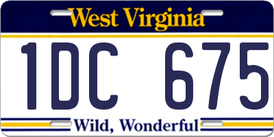 WV license plate 1DC675