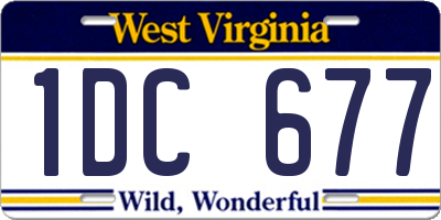 WV license plate 1DC677