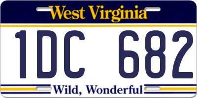 WV license plate 1DC682