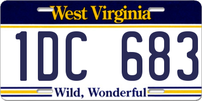 WV license plate 1DC683