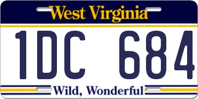 WV license plate 1DC684