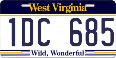 WV license plate 1DC685