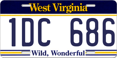 WV license plate 1DC686