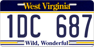WV license plate 1DC687