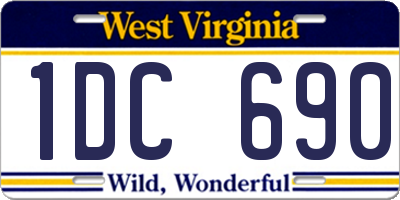 WV license plate 1DC690