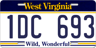 WV license plate 1DC693