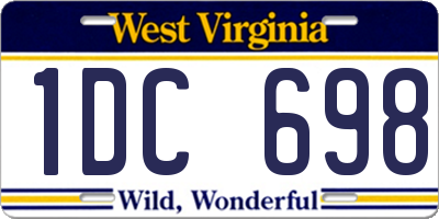 WV license plate 1DC698