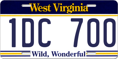 WV license plate 1DC700