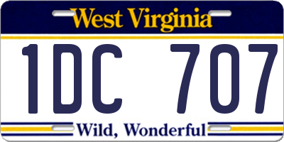 WV license plate 1DC707