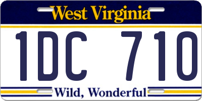 WV license plate 1DC710