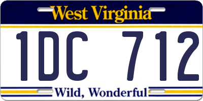 WV license plate 1DC712