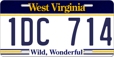 WV license plate 1DC714