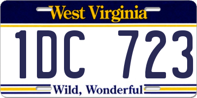 WV license plate 1DC723