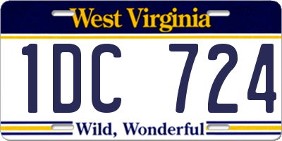 WV license plate 1DC724