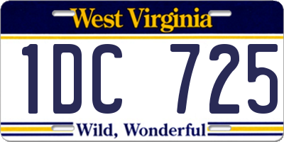 WV license plate 1DC725