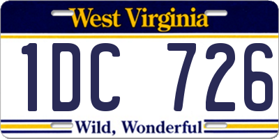 WV license plate 1DC726