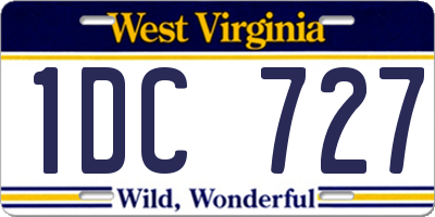 WV license plate 1DC727