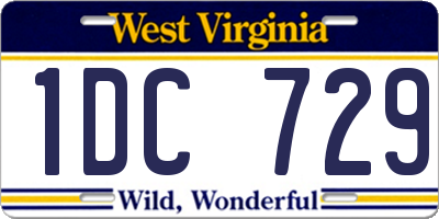 WV license plate 1DC729
