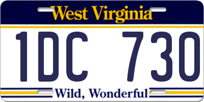 WV license plate 1DC730