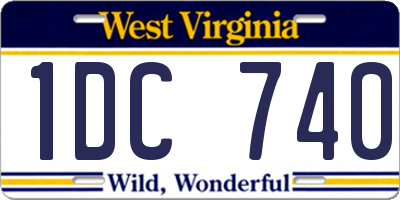 WV license plate 1DC740