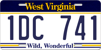 WV license plate 1DC741