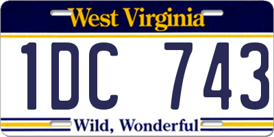 WV license plate 1DC743