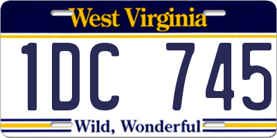 WV license plate 1DC745