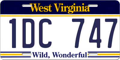 WV license plate 1DC747