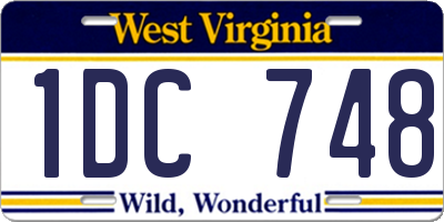 WV license plate 1DC748