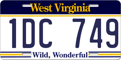 WV license plate 1DC749
