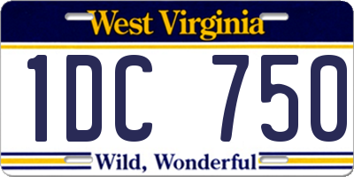 WV license plate 1DC750
