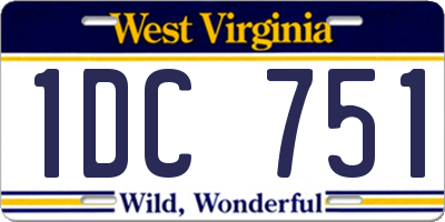WV license plate 1DC751
