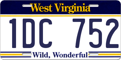 WV license plate 1DC752