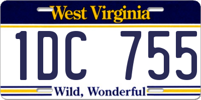 WV license plate 1DC755