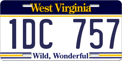 WV license plate 1DC757