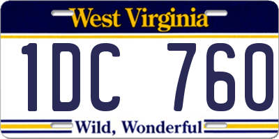 WV license plate 1DC760