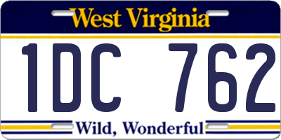 WV license plate 1DC762