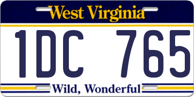WV license plate 1DC765