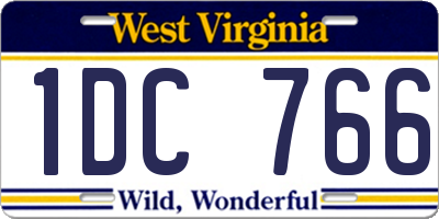 WV license plate 1DC766